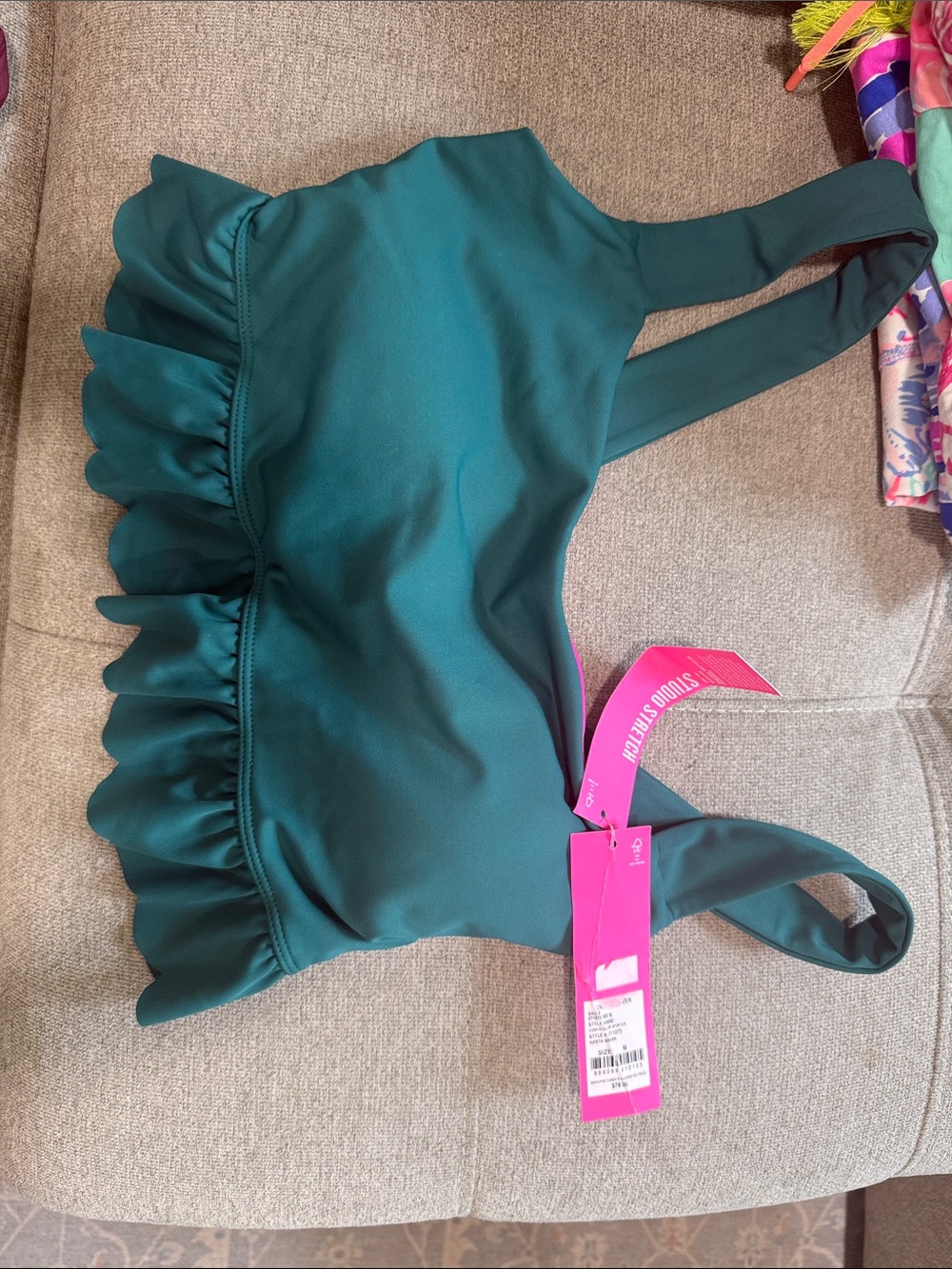Lilly Pulitzer Teal Ruffle Crop Top